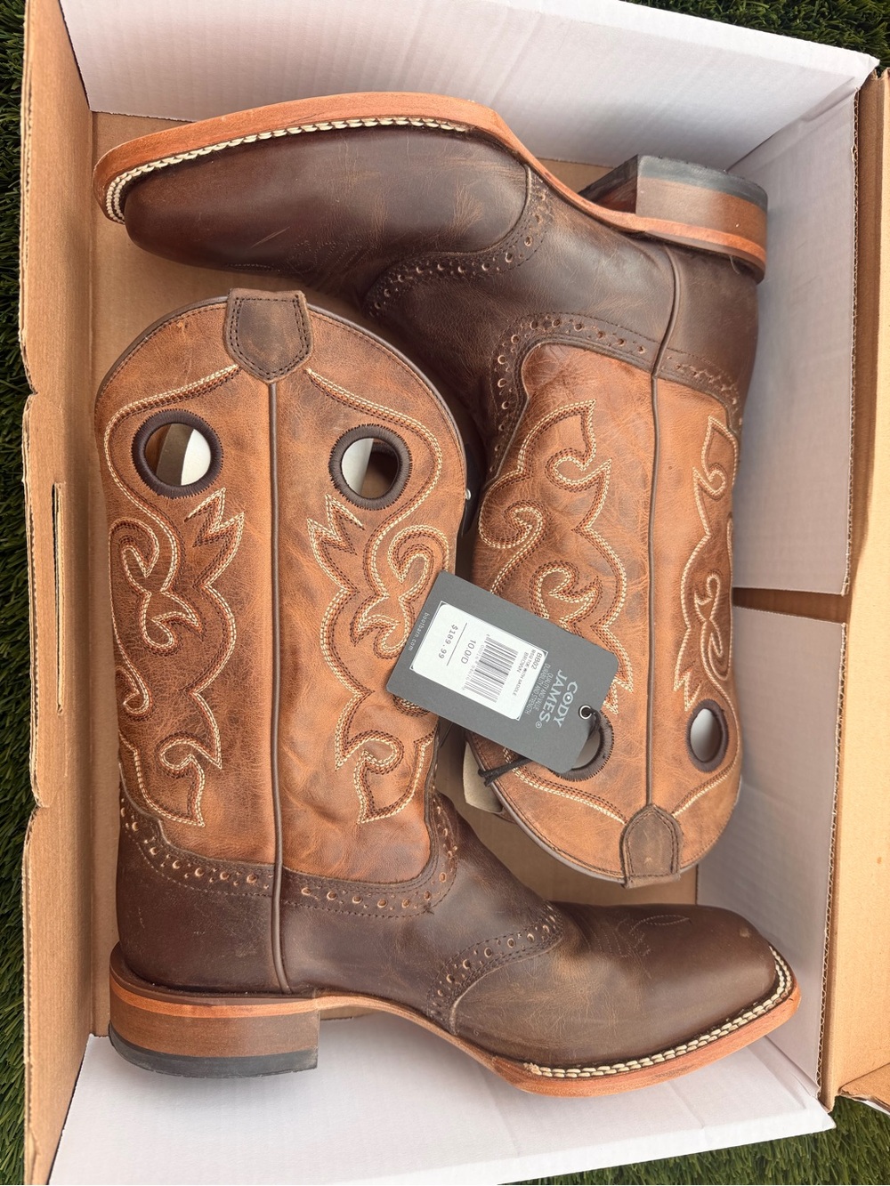 Cody James Brown Two-Tone Western Pull-On Boots